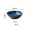 Cat Eye Blue Ceramic Salad Bowl