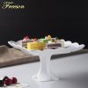 Embossed White Porcelain Fruit Stand