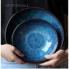 Cat Eye Blue Ceramic Salad Bowl