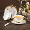 Gold Inlay Bone China Tea Cup Set