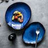 Cat Eye Blue Asymmetric Serving Tray