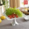 Embossed White Porcelain Fruit Stand