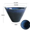 Deep Blue Ceramic Salad Bowl With Handle