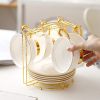 Gold Inlay Bone China Tea Cup Set