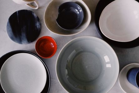 white ceramic bowl on white ceramic plate