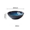 Cat Eye Blue Ceramic Salad Bowl