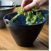 Deep Blue Ceramic Salad Bowl With Handle