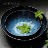 Cat Eye Blue Ceramic Salad Bowl