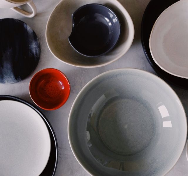 white ceramic bowl on white ceramic plate