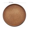 Rustic Brown Round Ceramic Plate