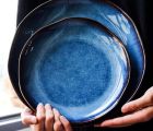 Cat Eye Blue Asymmetric Serving Plate